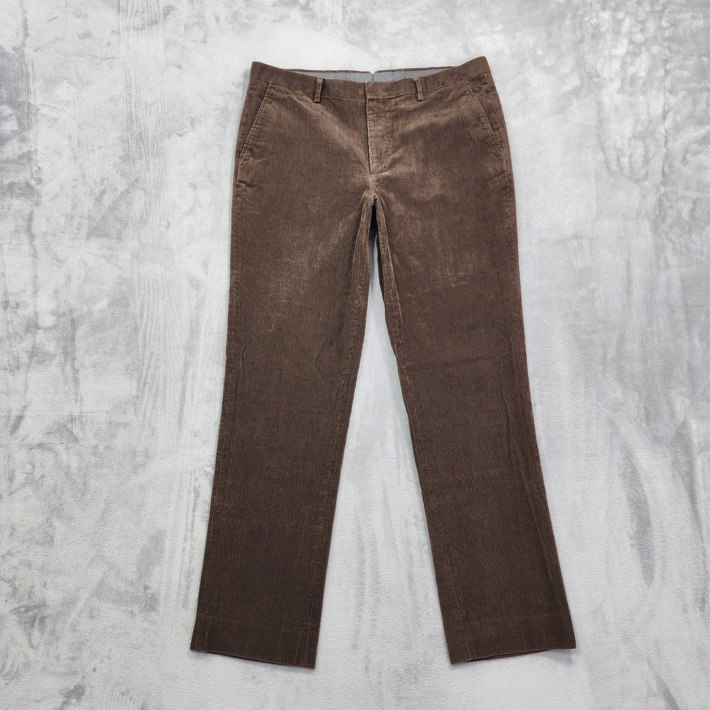 Wallin & Bros. Pants Mens 34 Brown Corduroy Flat Front Straight Leg Chino Office